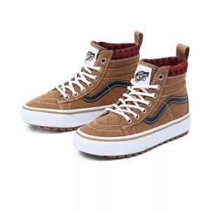 Vans Sk8-Hi MTE VN0A5HZ5Y49 plaid brown/black pre school size boots